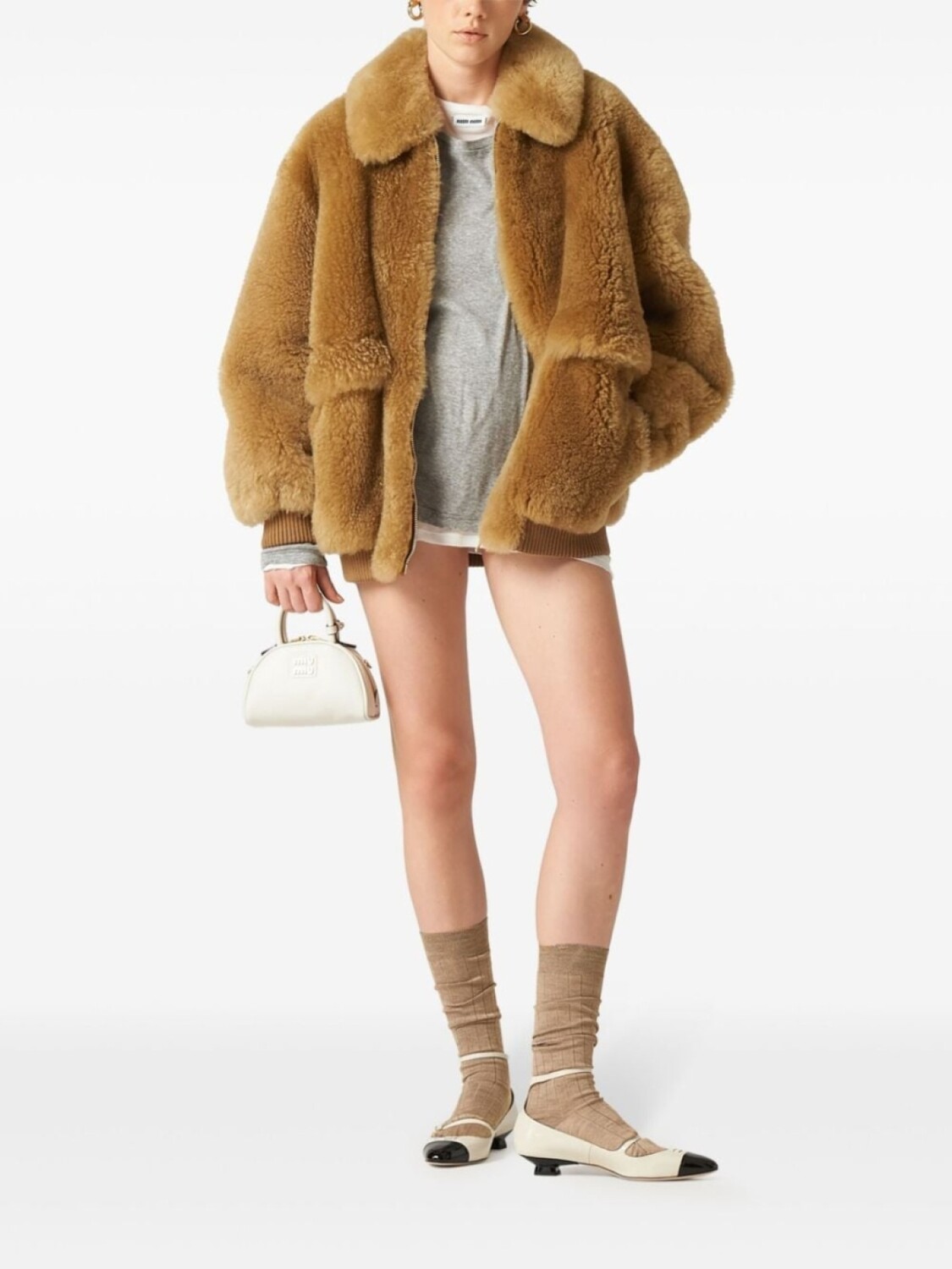 Miu Miu футболка из ребристого джерси с длинными рукавами — фото 2