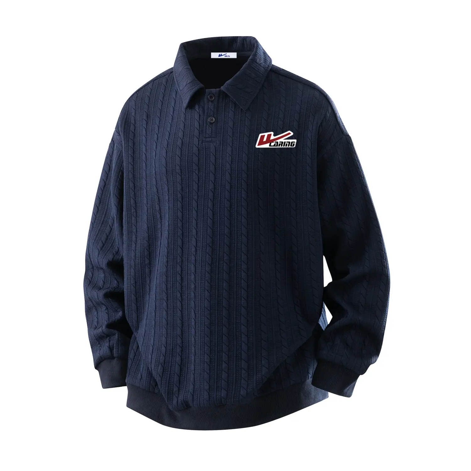 

Поло Unisex Lapel Moderate Others WARRIOR, темно-синий (diy badge)