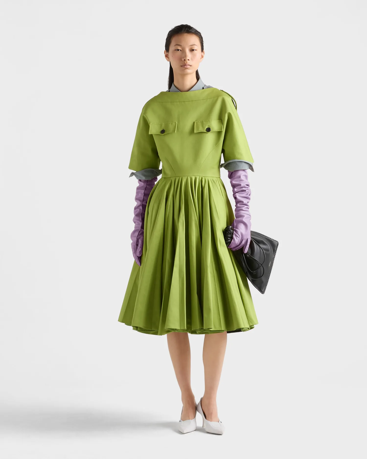 Платье из чиноса Prada, зеленый — фото 2