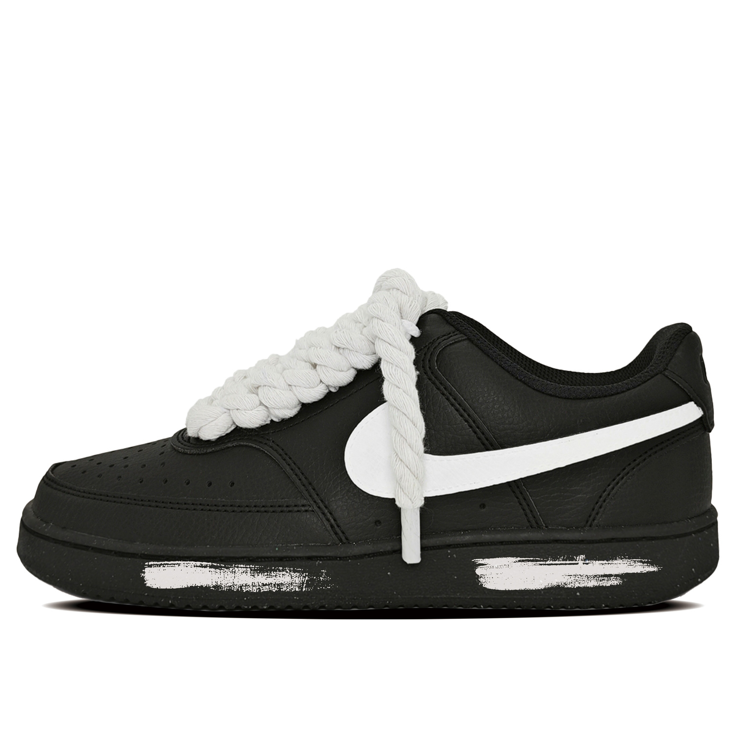

Nike Кроссовки Court Vision 1 White Dark Shadow Abrasion Resistant Low top Skateboard Men's Black