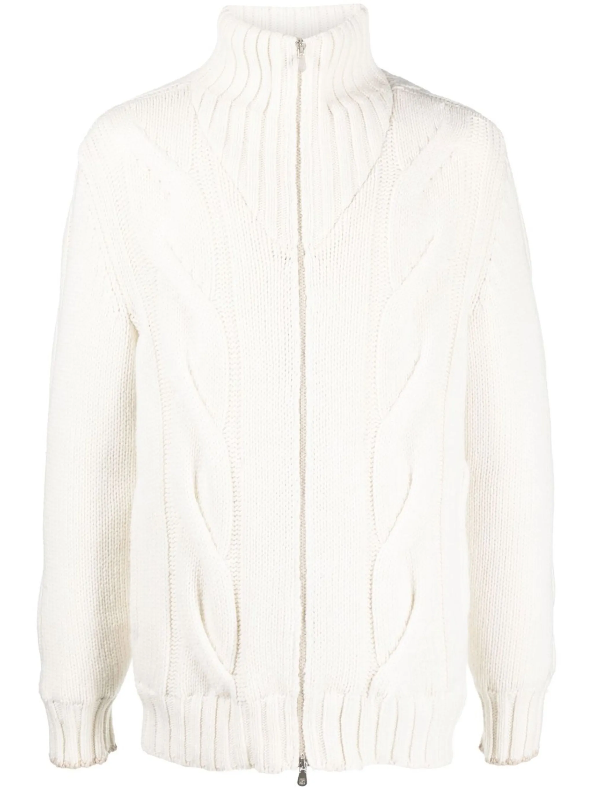 

Кашемировый кардиган фактурной вязки Brunello Cucinelli, белый