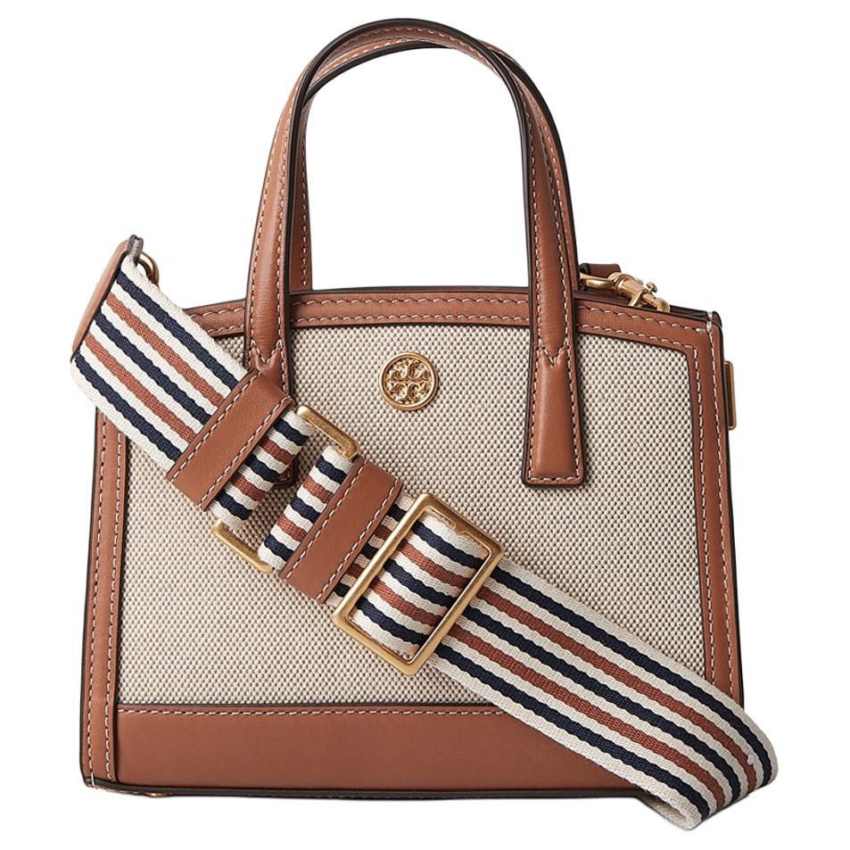

TORY BURCH Кожаная сумка через плечо мини женская бежево оранжевая