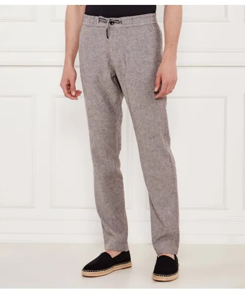 

Льняные брюки Sanderson-L Regular fit Boss Orange, серый