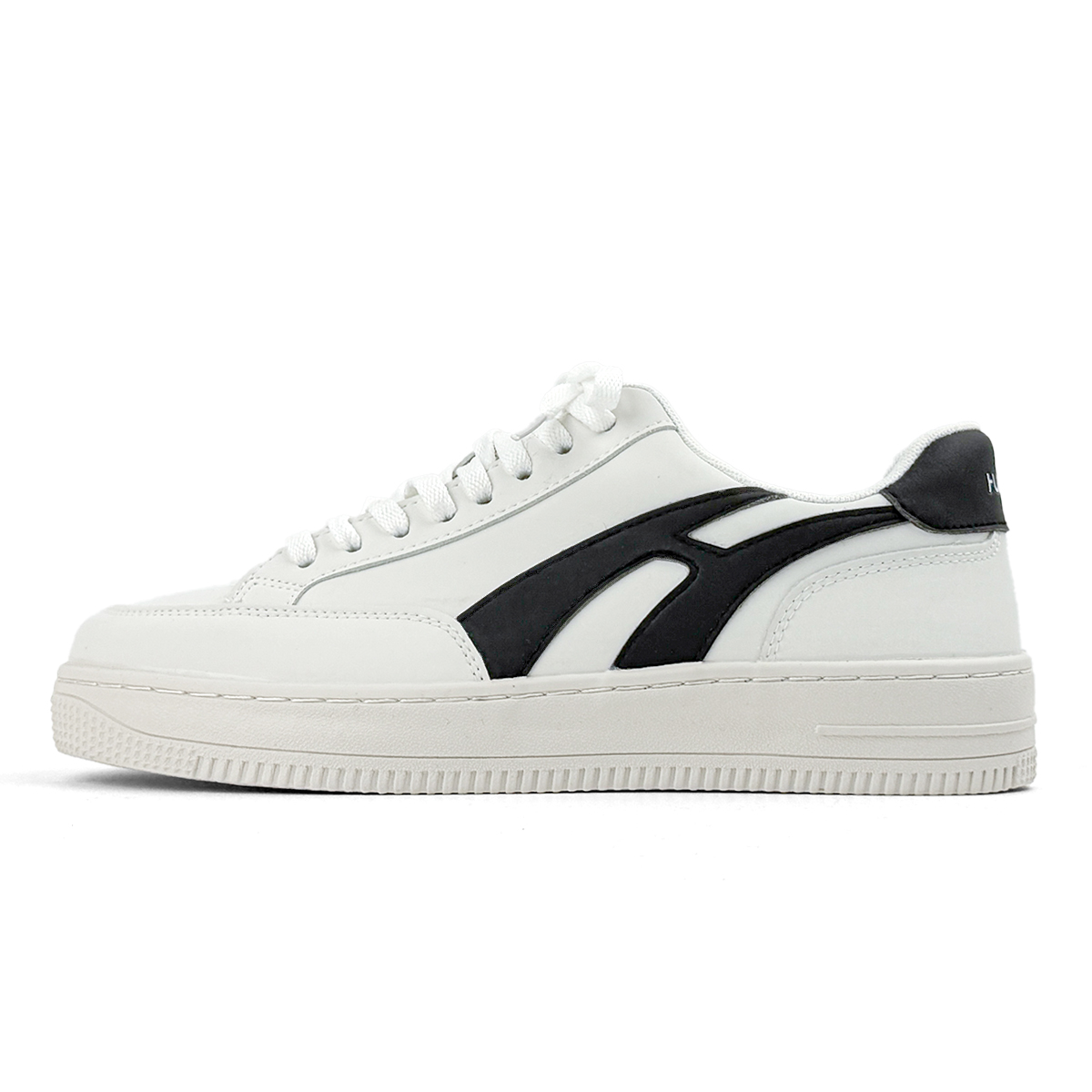 

HUANQIU Мужские скейтерские кроссовки Faux Microfiber низкие, увеличивающие рост, устойчивые к истиранию, легкие, бело-черные