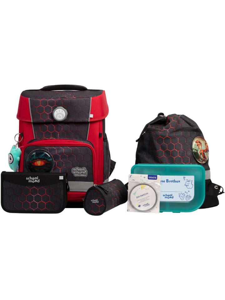 

SCHOOL-MOOD Набор из 7 школьных сумок Champion Pro Mika Dragon в черно-красном цвете