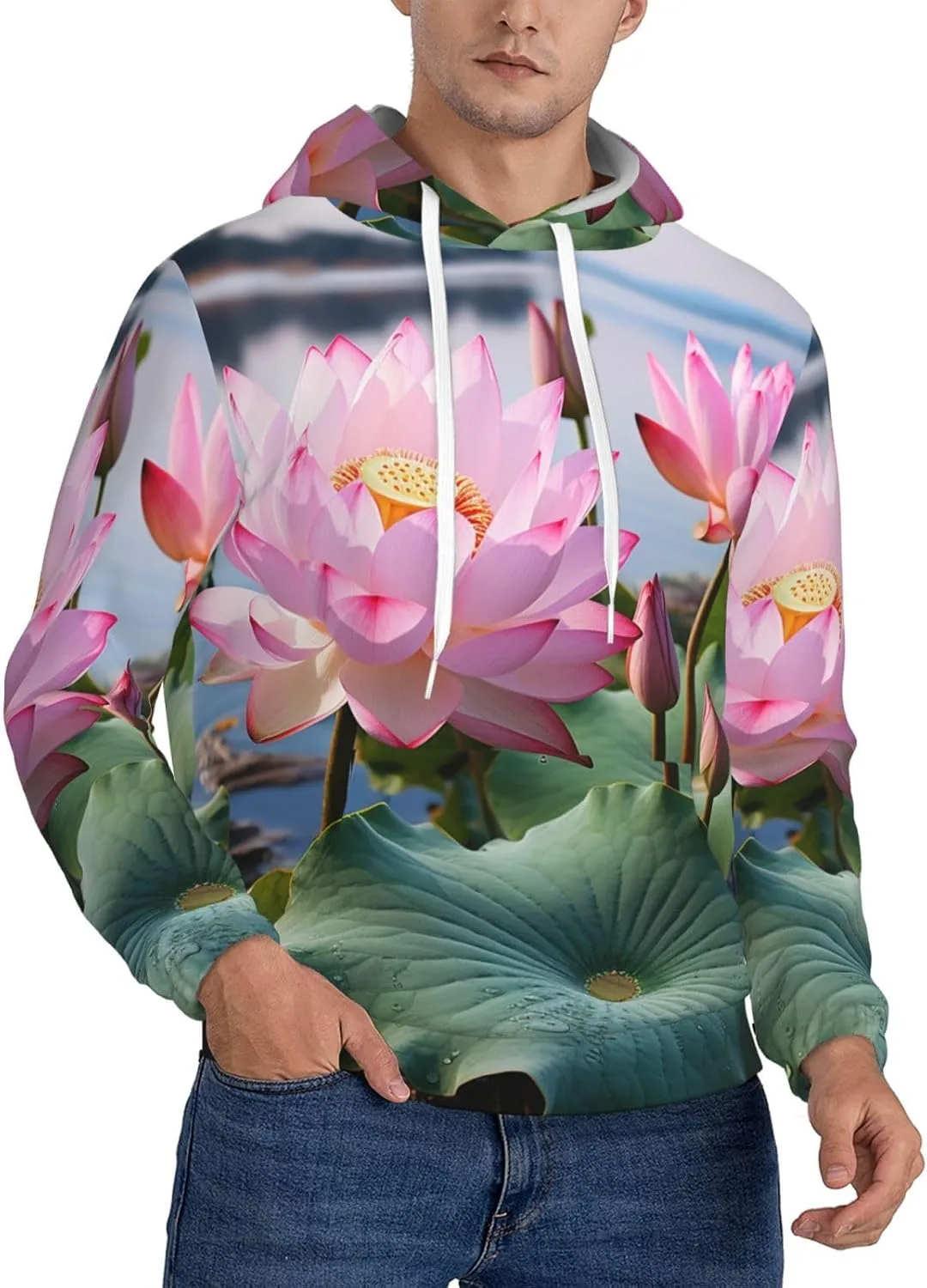 

Мужская толстовка с капюшоном Flowers, мягкая, ветрозащитная, с карманом SDTYKHJ