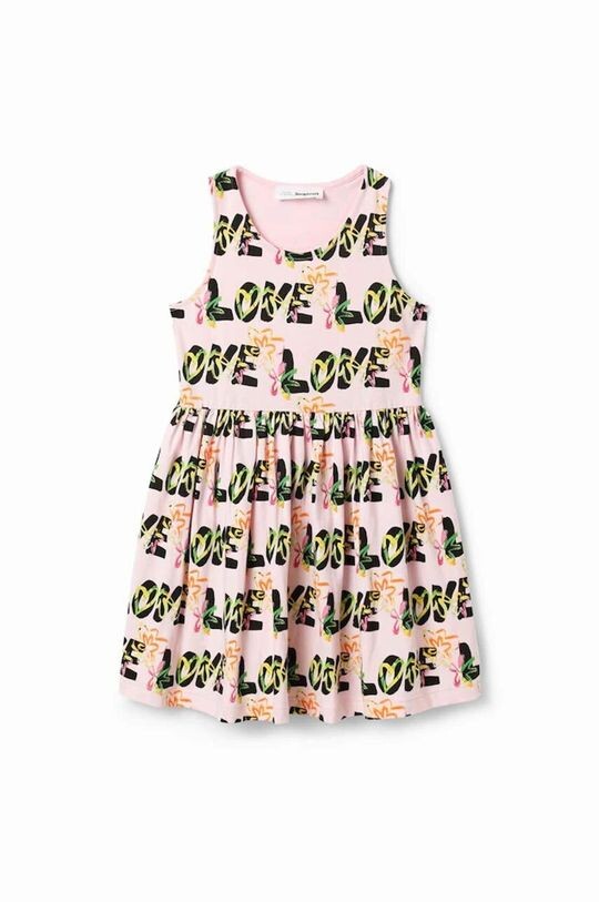 

Детское хлопковое платье Desigual, розовый