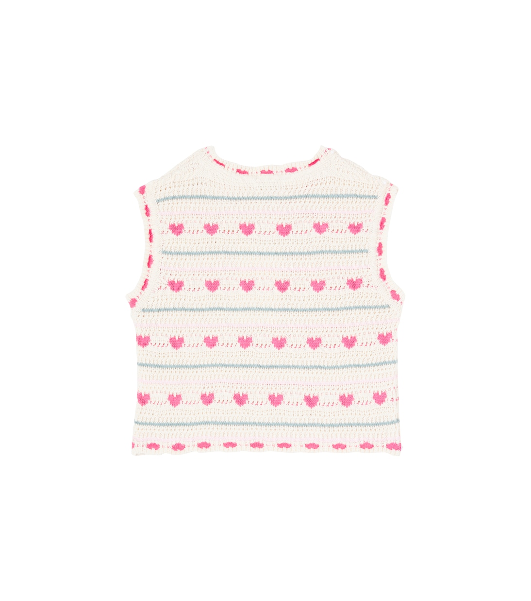 Жилет Джози из хлопка и шерсти крючком Bebe Organic, Heart Knit — фото 3