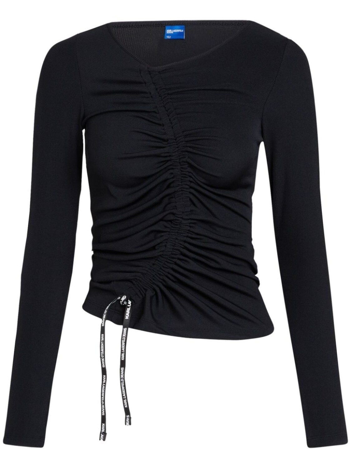 

Karl Lagerfeld Jeans топ с длинными рукавами и сборками, черный