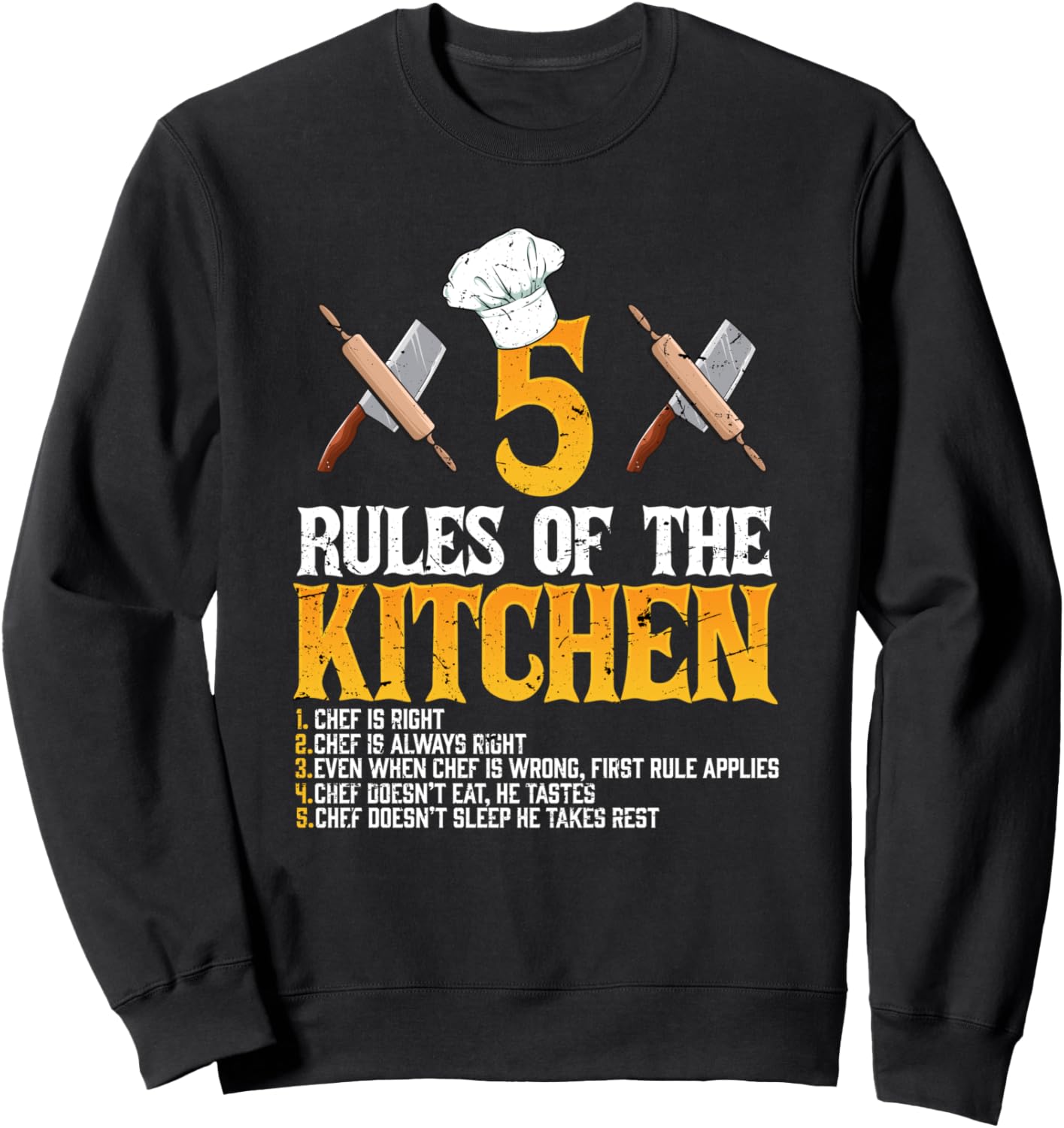 

5 правил кухни. Толстовка с надписью Правила шеф-повара Chef Kitchen Cg, черный