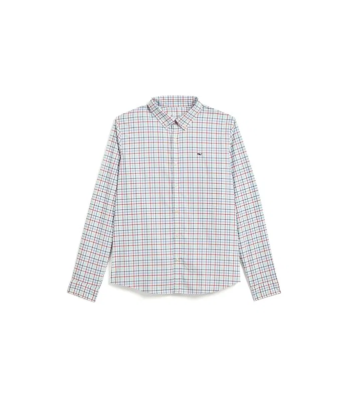 Рубашка Featherweight Shirt Bomb Pop Tattersall Vineyard Vines Kids, White Cap