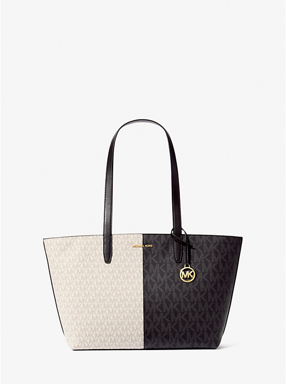 

Двухцветная сумка-тоут Jet set среднего размера с логотипом Michael Kors, черный