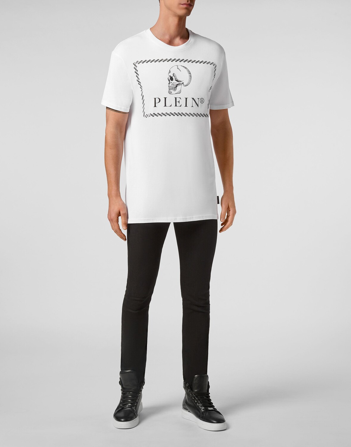 

Футболка Круглый вырез SS Outline Skull Philipp Plein, белый