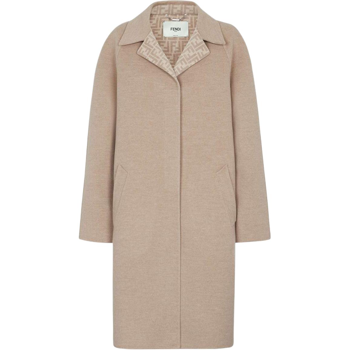 

Пальто с воротником и логотипом FENDI, бежевый