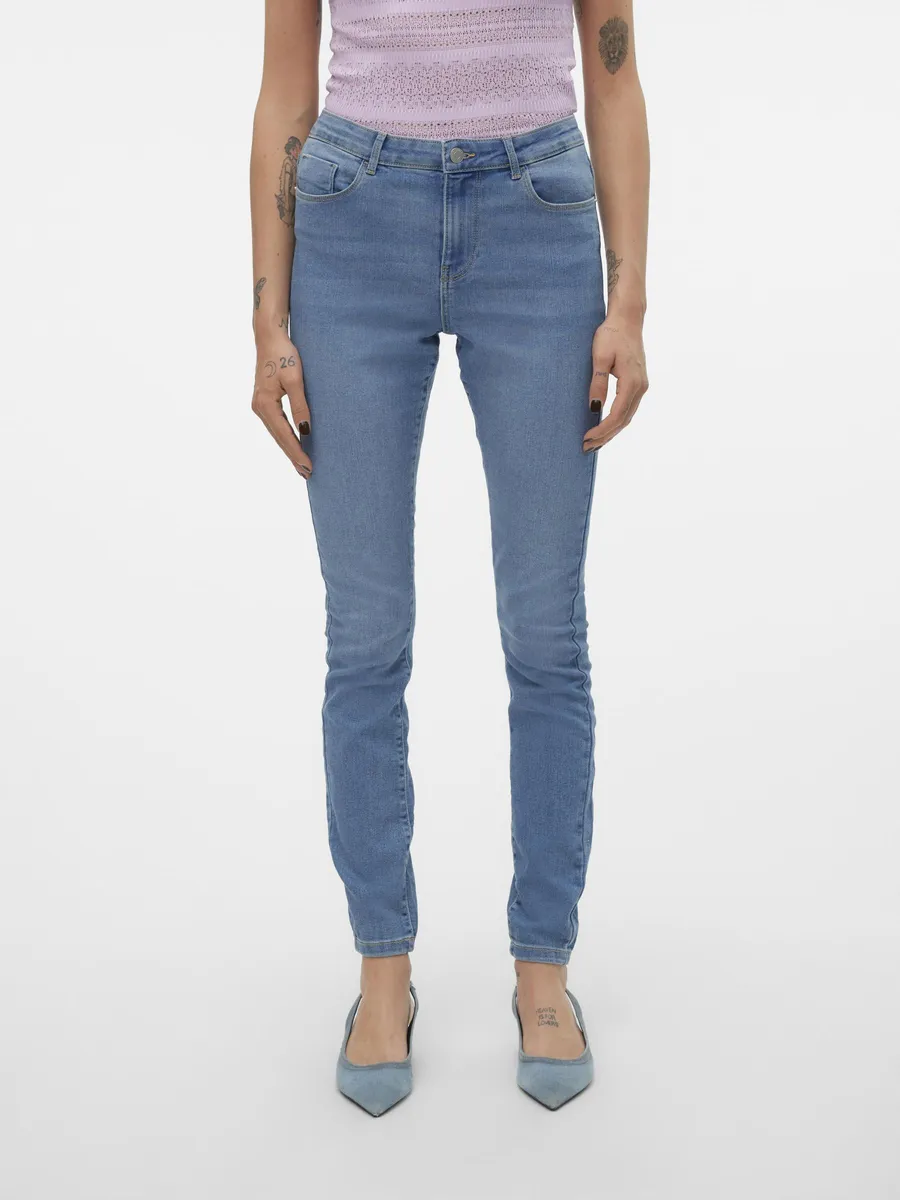 

Джинсы скинни Vero Moda "VMELLY MR SKINNY JEANS BLUE NOOS", синий