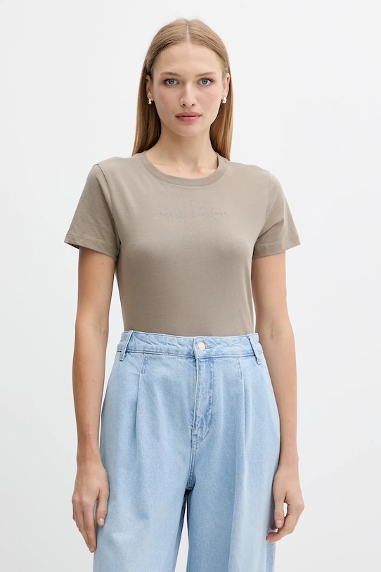 

Хлопковая футболка Armani Exchange, зеленый