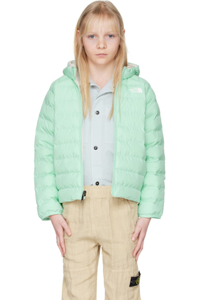 

Маленькие дети Зеленая куртка Perrito с капюшоном Двусторонняя The North Face Kids