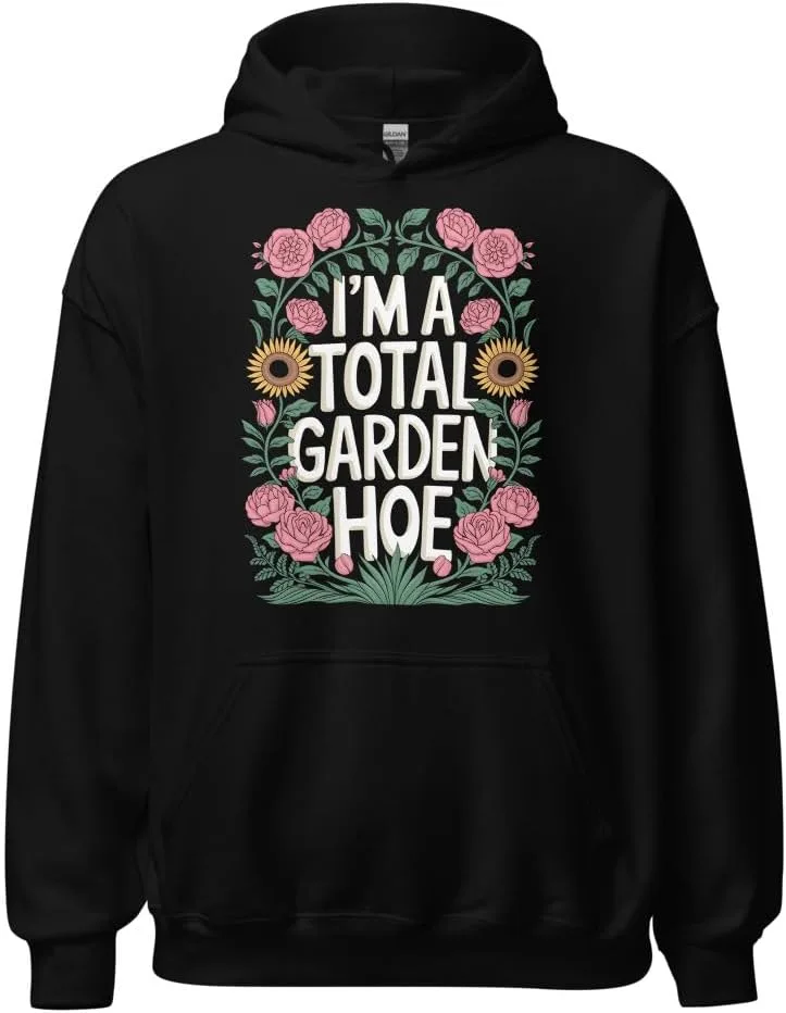 Толстовка унисекс Silly Funny Gardener с принтом "I'm a Total Garden Hoe" Generic, черный