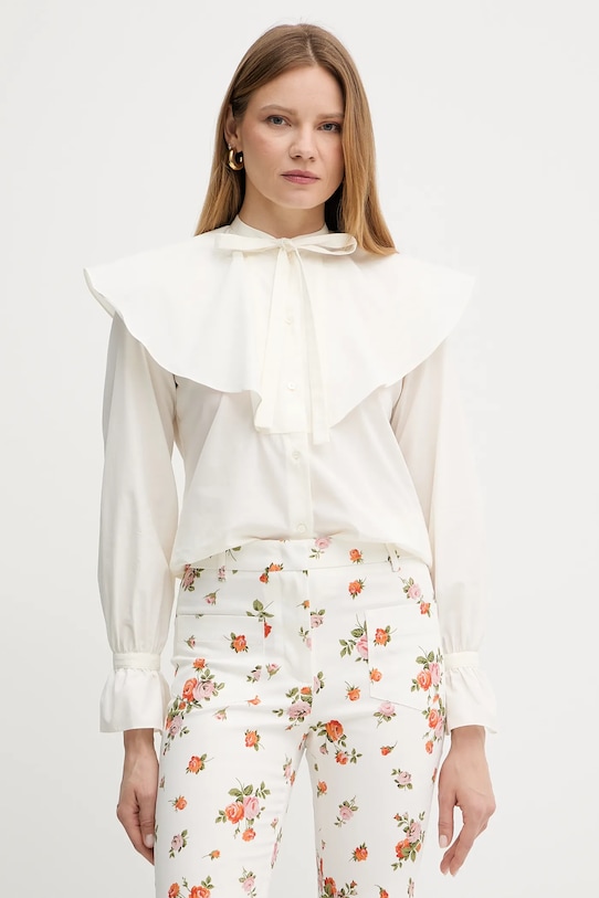 

Хлопковая рубашка Weekend Max Mara, бежевый