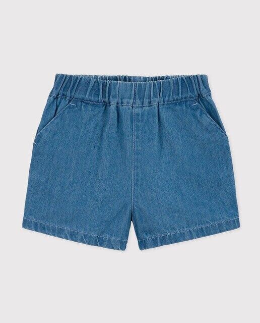 

Детские легкие джинсовые шорты Petit Bateau, синий