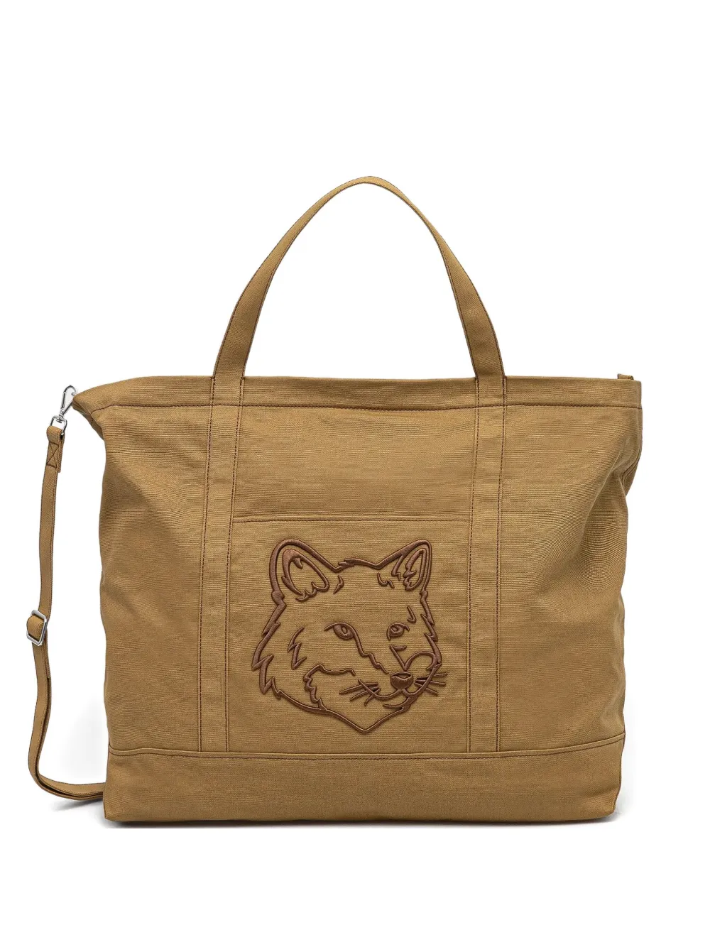 

Сумка-тоут XL Fox Head Maison Kitsuné, коричневый