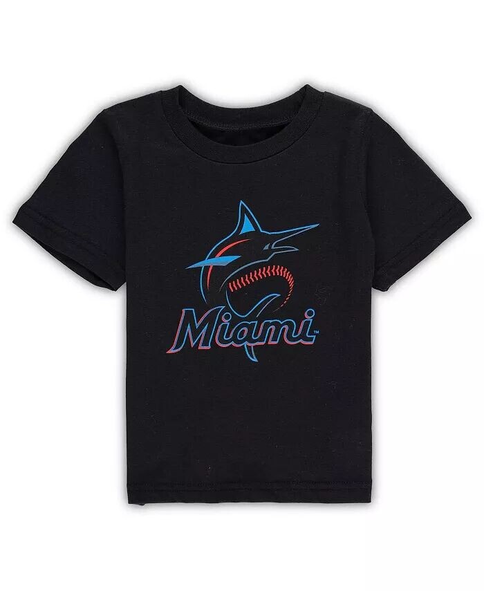 

Черная футболка с основным логотипом команды Miami Marlins Team Crew для маленьких мальчиков и девочек Outerstuff