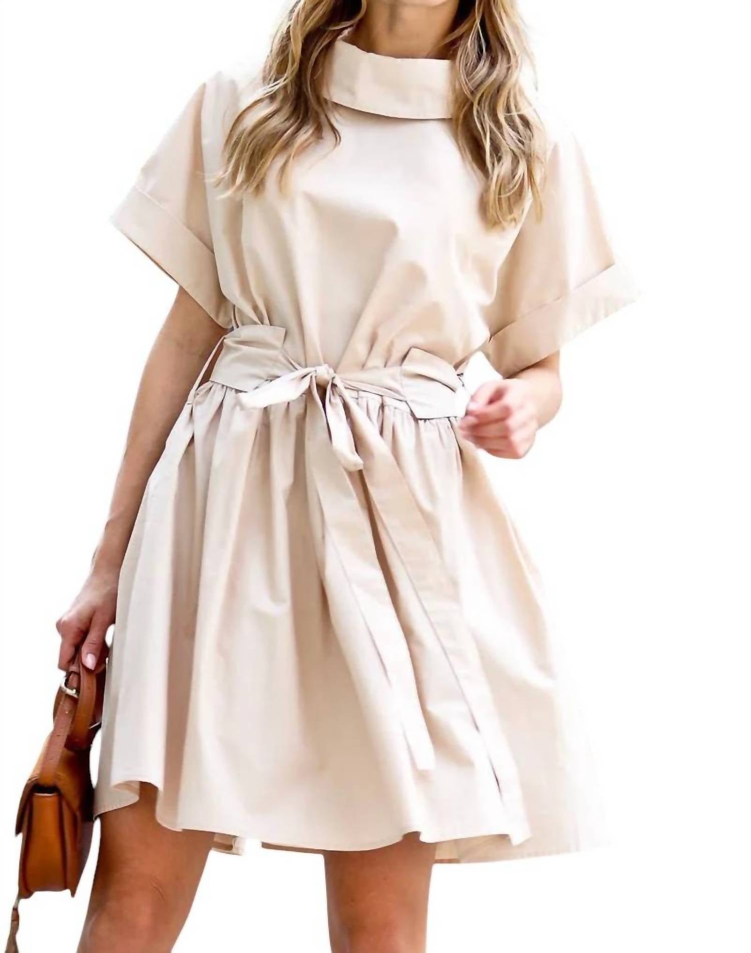 

Платье Contempo Wide Neck в цвете латте 42POPS, цвет latte