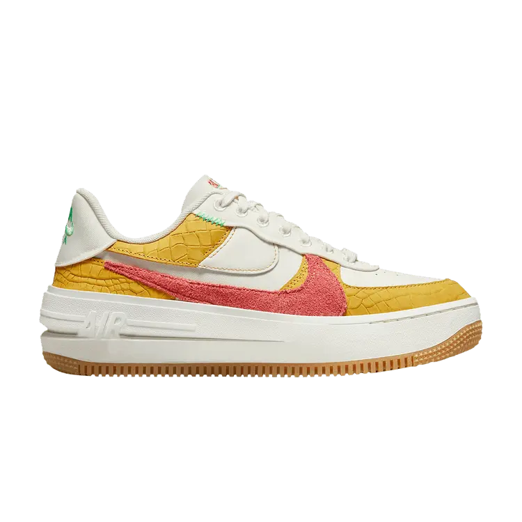 Кроссовки Nike Wmns Air Force 1 PLT.AF.ORM LV8 'Yellow Ochre Magic Ember', кремовый