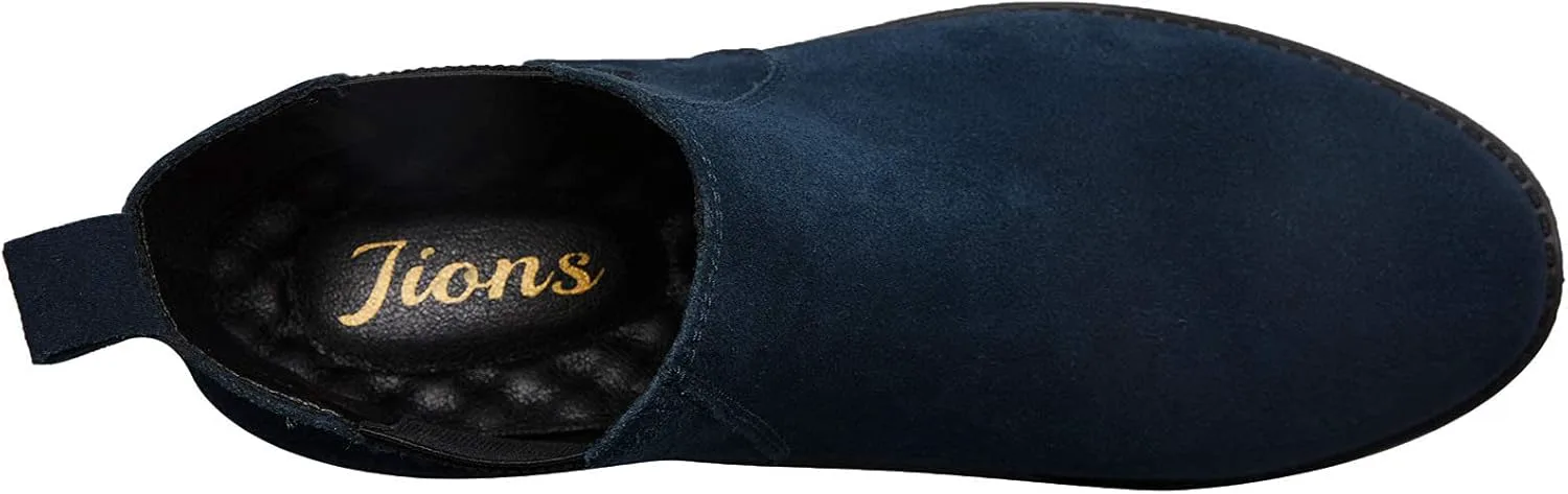 

Мужские слипоны JIONS Chelsea из замши, легкие кожаные повседневные ботинки на щиколотку, синий