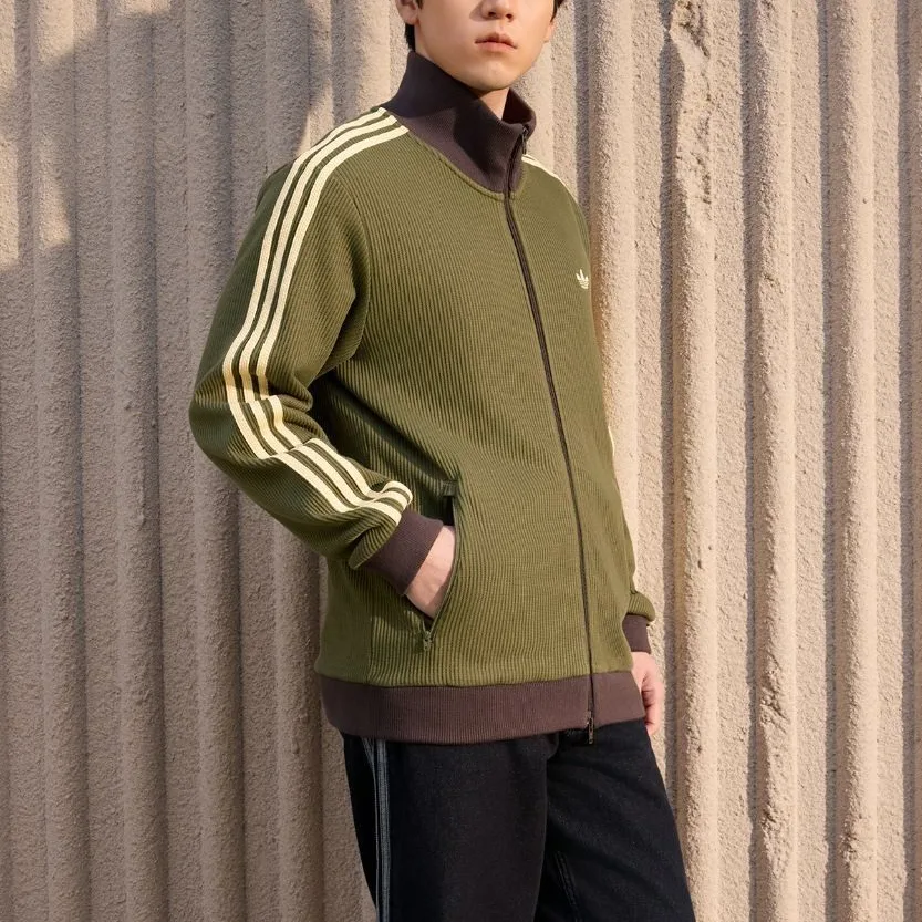Adidas Originals Куртка мужская зеленая с отложным воротником — фото 4
