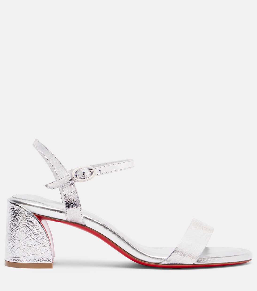 Сандалии Miss Jane 55 из металлизированной кожи Christian Louboutin, Silver/Lin Silver — фото 4