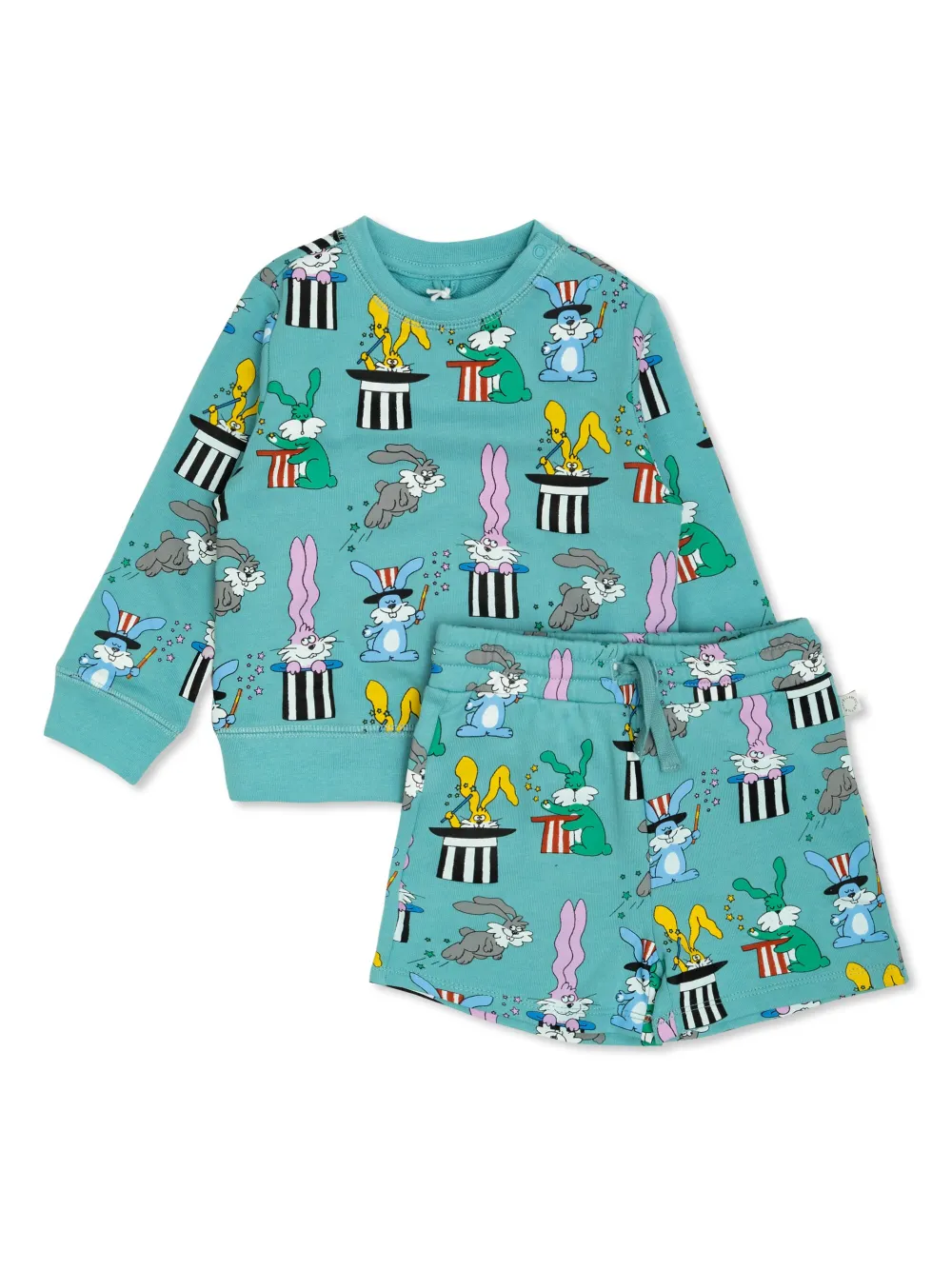 

Комплект из толстовки и шортов с графичным принтом Stella McCartney Kids, синий