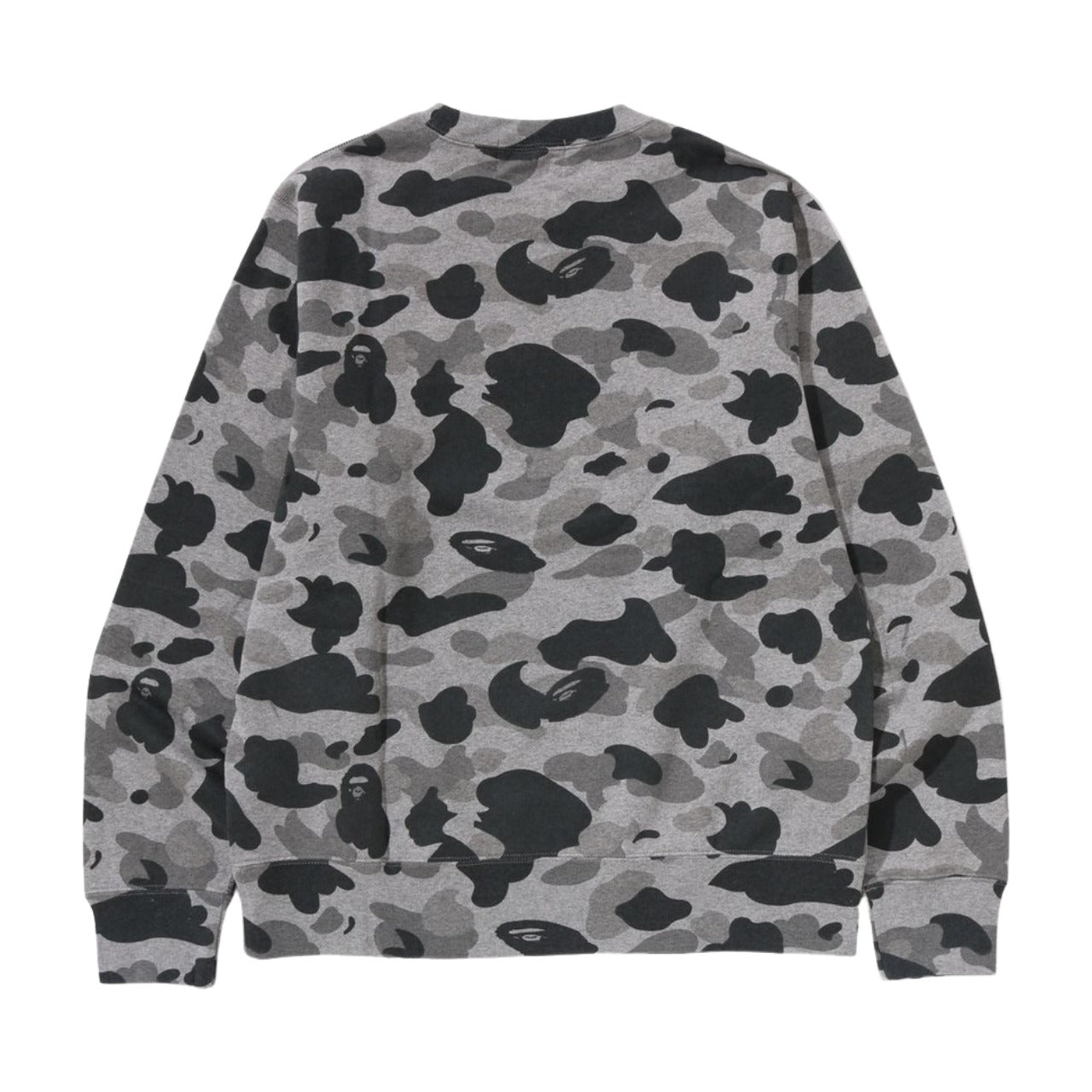 Толстовка с круглым вырезом A Bathing Ape Camo Ape Head One Point 'Heather Gray' — фото 2
