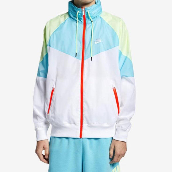 Куртка Nike Sports Windproof Colorblock hooded Logo Jacket Blue White Bluewhite, белый — фото 3