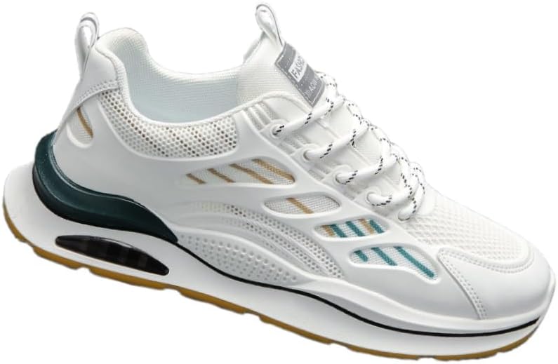 

Мужские модные спортивные кроссовки - легкие и дышащие повседневные туфли, подходят для ежедневной носки Fusecottc, белый/зеленый