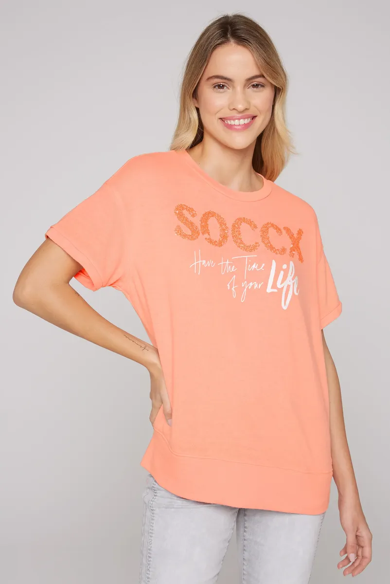 

Свитер SOCCX, хлопок, цвет Peach Pearl