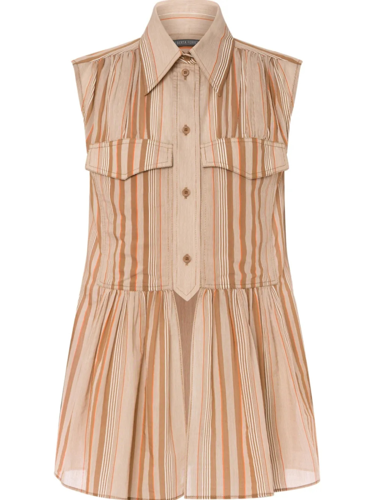 

Alberta Ferretti топ в полоску, нейтральный