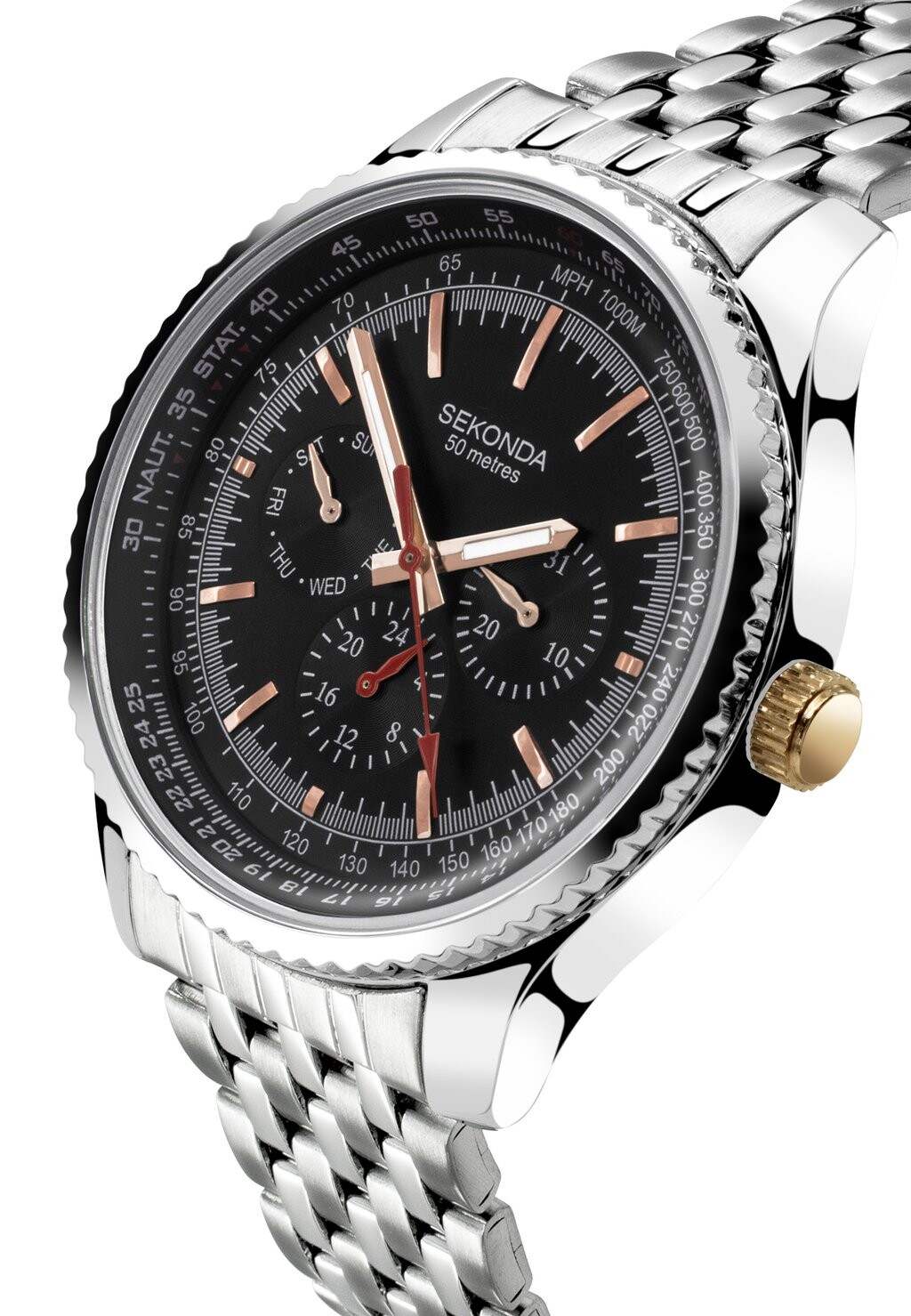 

Часы с хронографом MAVERICK ROUND CASE Sekonda, черный