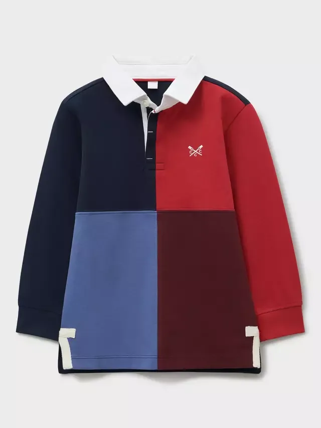 Детская хлопковая футболка для регби с цветными блоками Crew Clothing