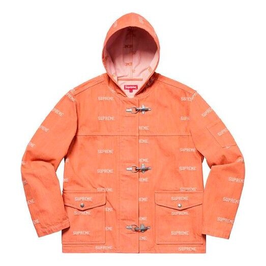 

Куртка ss19 logo denim turnout jacket orange logo Supreme, оранжевый