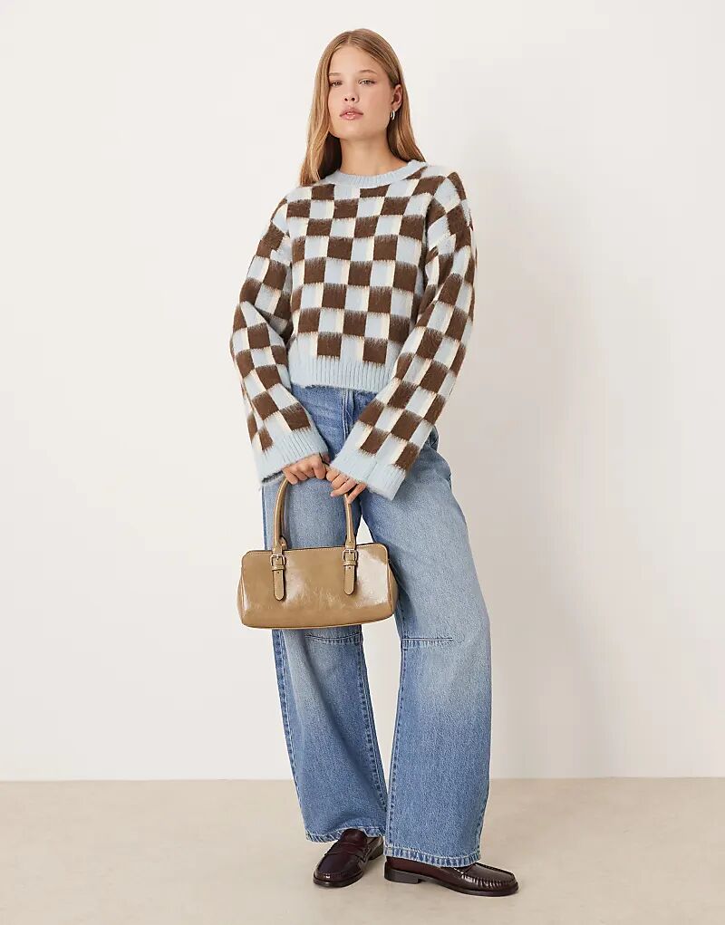 

Вязаный джемпер ASOS DESIGN с начесом в ретро-узоре