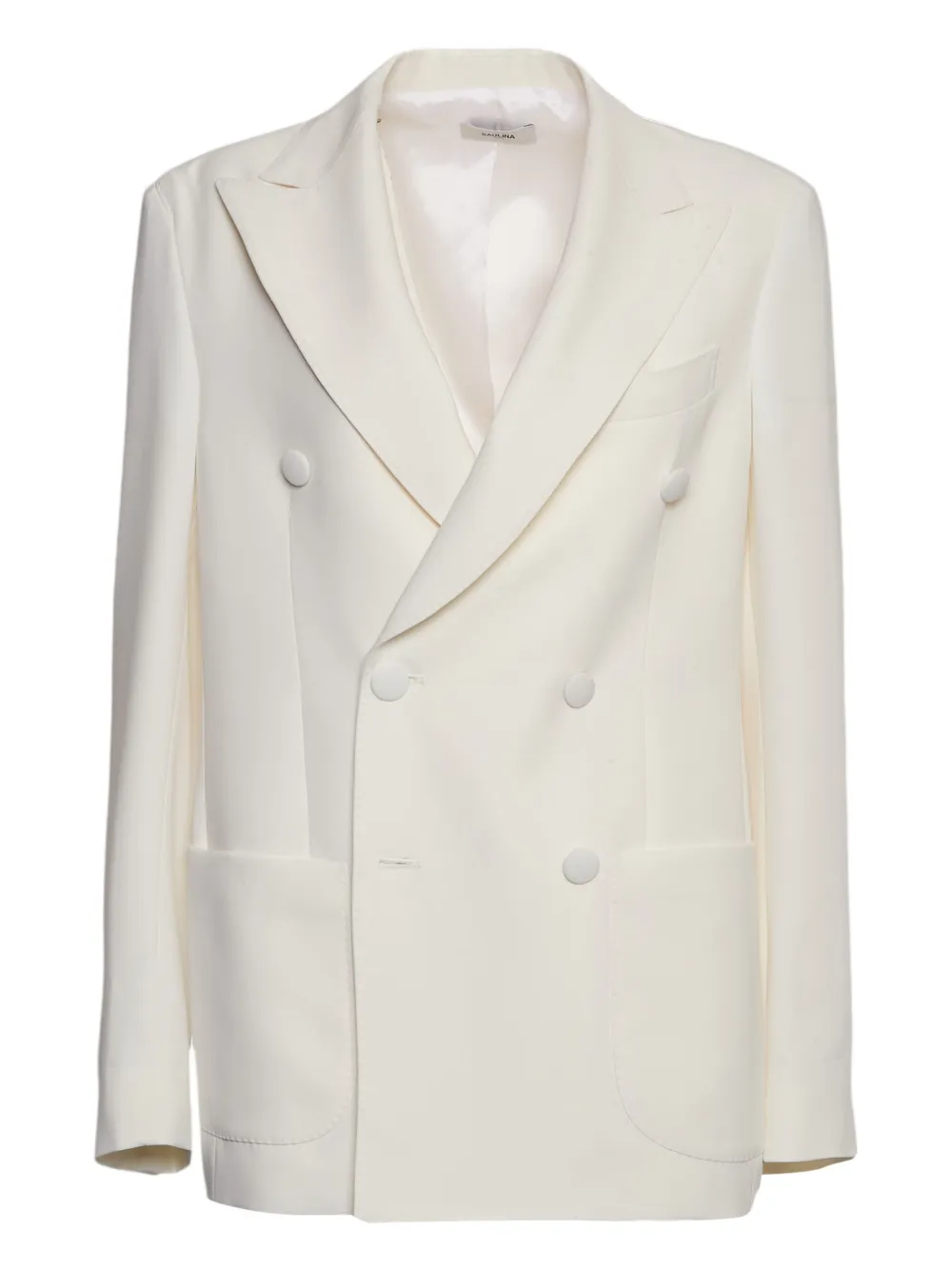 

Двубортный пиджак с накладными карманами Saulina, белый