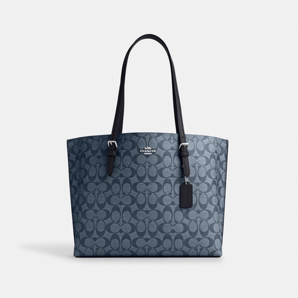 

Сумка тоут COACH Mollie Tote, цвет Silver/Denim/Midnight Navy, Синий, Сумка тоут COACH Mollie Tote, цвет Silver/Denim/Midnight Navy