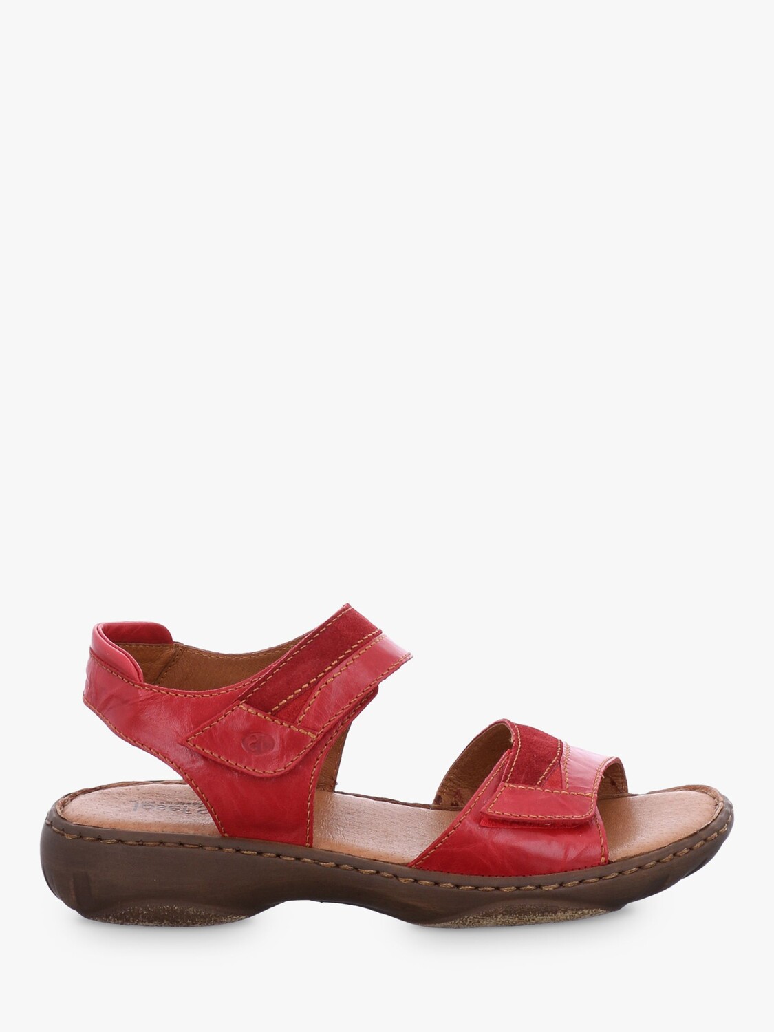 Кожаные сандалии на плоской платформе Josef Seibel Debra 19, красные — фото 2