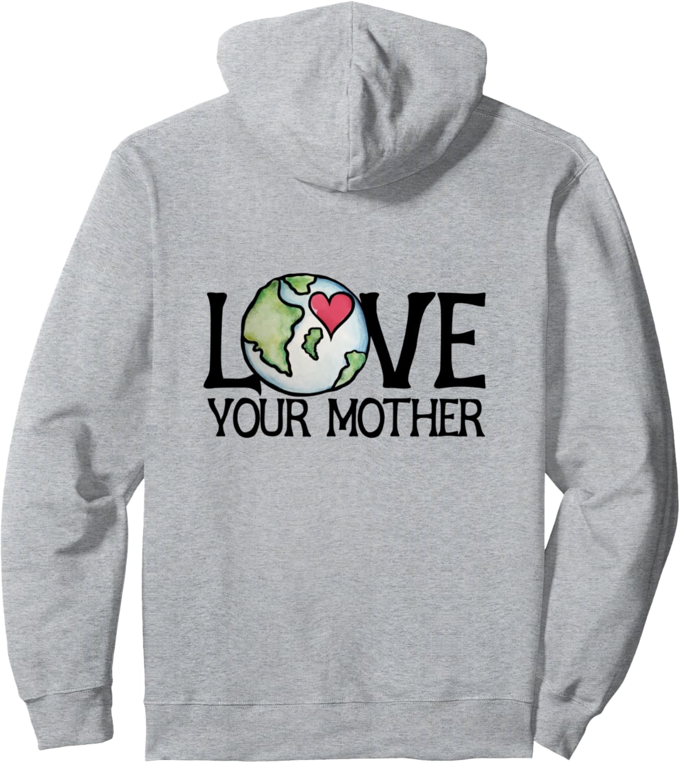 

День любви к Матери-Земле День матери-Земли Изображение сердца Любовь к Земле Милое искусство Защита окружающей среды Толстовка Bubbsnugg, серый