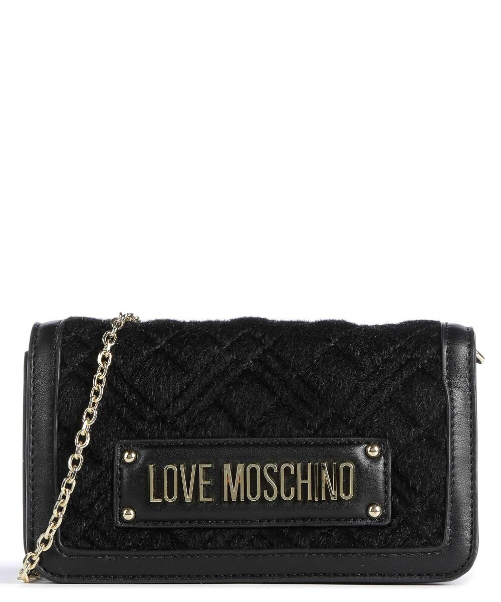 

Стеганая сумка через плечо Pony из искусственной кожи и искусственного меха Love Moschino, черный