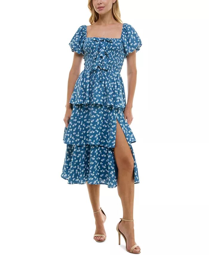 

Платье миди с бантом спереди для юниоров Trixxi, синий