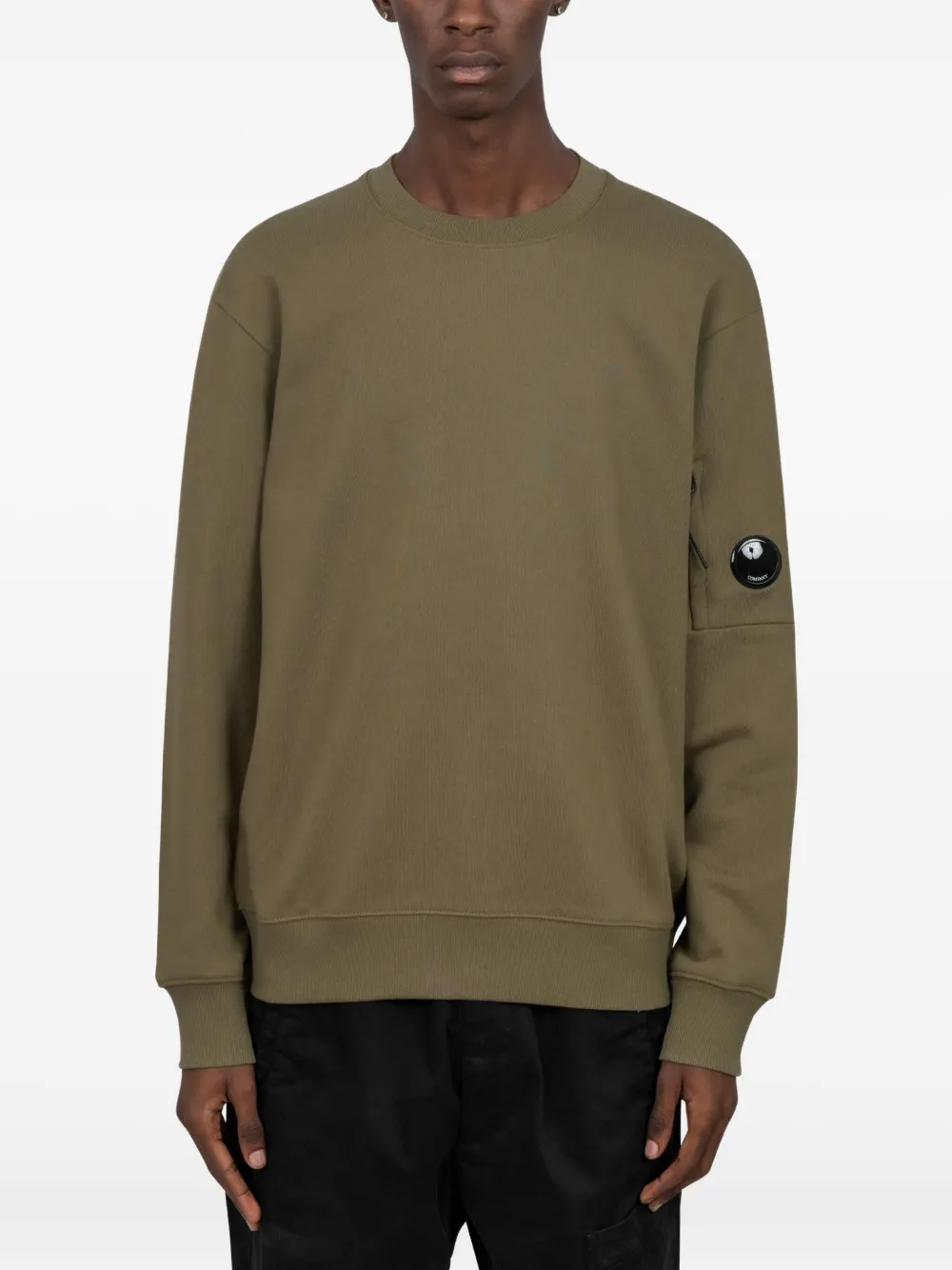 

Хлопковый свитшот с круглым вырезом C.P. Company, зеленый