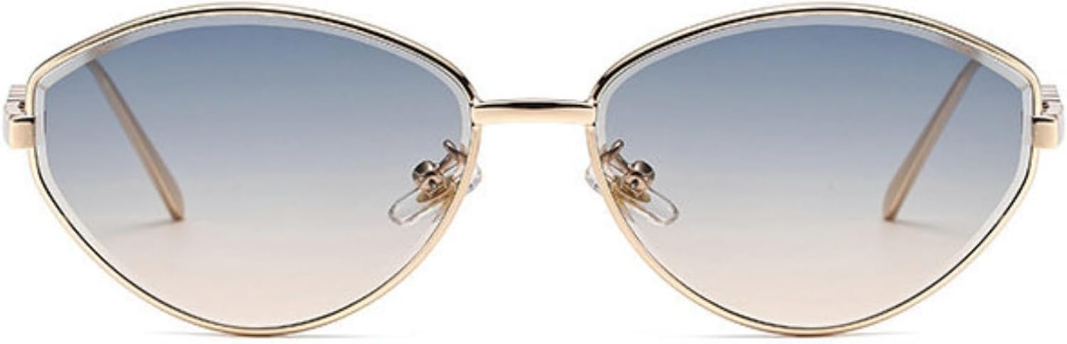 

Солнцезащитные очки Willochra в стиле ретро «кошачий глаз» для женщин, узкая золотая оправа, градиентный черный цвет, очки в стиле 90-х, защита от ультрафиолета UV400, C3