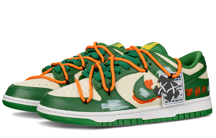 Nike Dunk Low Мужские Оранжево-Зелёные Скейтборд Кроссовки — фото 4
